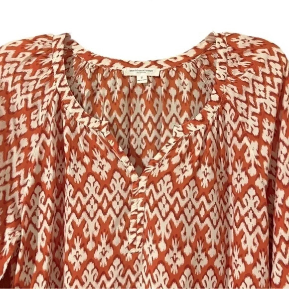 BEACHLUNCHLOUNGE “Sonya” Bohemian Ikat Print Top Blouse Size Small - Picture 3 of 6